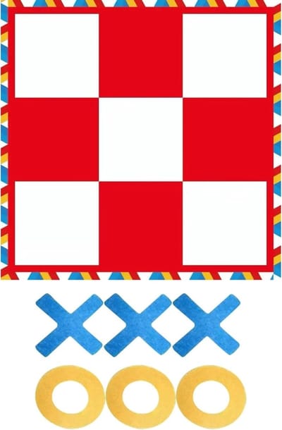 Reuzenspel Tic Tac Toe - Buitenspel Kinderen - Grote Spelletjes - Draagbaar Groot Formaat - 119x119cm