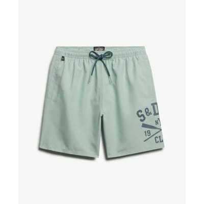 Superdry Printed Logo 16-Inch Zwemshort Green Grootte: M