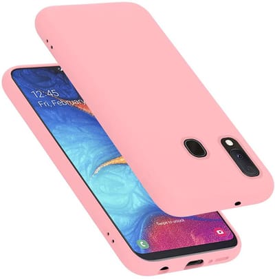 Cadorabo Hoesje geschikt voor Samsung Galaxy A10e / A20e in LIQUID ROZE - Beschermhoes gemaakt van flexibel TPU silicone Case Cover
