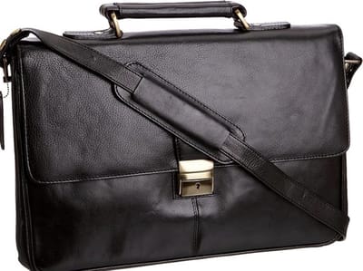 Visconti Russel Leather Bag - Zwart - leder - Kwaliteit