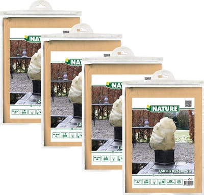 Nature plantenhoes met trekkoord - 8x stuks - H150 x D75 cm - beige - anti-vorst beschermhoes