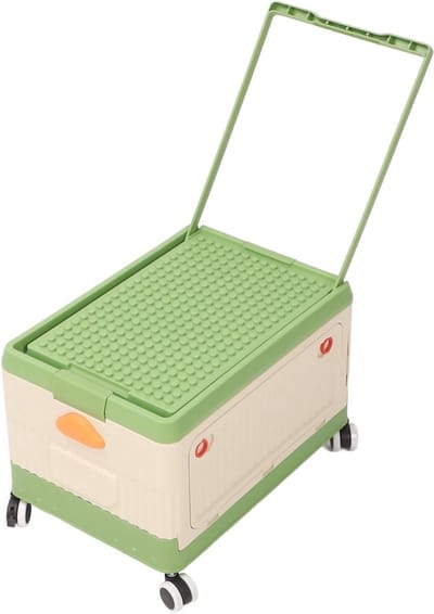 Opvouwbare Speelgoedkist - Opbergbox Kinderen - Speelgoed Opbergen - Met Wielen en Deksel - Grote Maat - Groen