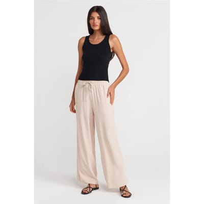 Tencel Wijde Pantalon met Trekkoord Taille