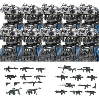 Militaire Figuren Mobiele Eenheid Soldaat Bouwstenen Stad Commando Unieke Krachten SWAT Wapens Vest Blokken Kinderspeelgoed Cadeau