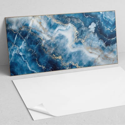 Coloray Wandpanelen Zelfklevend - Abstract marmerpatroon PVC Wandpaneel - 100 cm x 50 cm - Blauw Wandbekleding Zelfklevend - 1 stuk - Texturen Wandpanelen Zelfklevend - Wandpanelen Keuken - Wandpaneel Badkamer