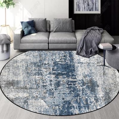 Modern Rond Groot Tapijt Woonkamer Abstract Licht Luxe Balkon Lounge Ruimte Kleden Slaapkamer Decor Garderobe Zachte Antislip Matten 200cm 78.74 in