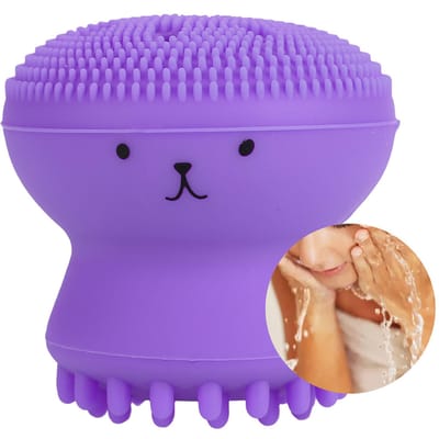 Gezichtsreinigingsborstel Exfoliërend Vetverwijdering Massage Kwal Octopus Was Tool Blauw paars