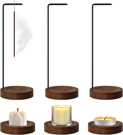 2-in-1 Wierookhouder Set met Houten Basis en Modern Ontwerp voor Thuis, Kantoor en Meditatie - Perfect voor Aromatherapie en Ontspanning