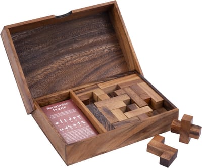 Double Pentamino – Houten Denkspel – Logisch Puzzelspel – Educatief Strategiespel – 2 Spelers – Engelhart