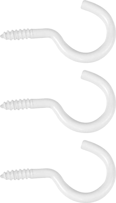 AMIG Schroefhaken - 51x - staal - 23 mm - wit - DHZ ijzerwaren - bevestigingsmaterialen - A merk