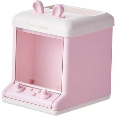Décoration de table Porte-stylo multi-grilles Porte-pinceaux multifonctionnel de dessin animé Porte-crayons ornemental Support de rangement rose