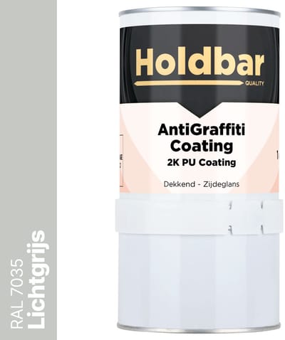 Holdbar Anti Graffiti Coating Lichtgrijs (RAL 7035) 1 Kg - Maakt Graffiti verwijderbaar - Graffiti Verwijderen - In Alle Kleuren - Voor Steen, Beton, Hout, Metaal en Tegels