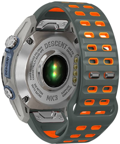 Stravo Tweekleurige Siliconen bandje met Dubbele Pin Gesp - QuickFit 22mm - Geschikt voor Garmin Fenix 5 (Plus) - Fenix 6 (Pro) - Fenix 7 (Pro - Sapphire - Solar) / Fenix 8 - 47mm / Fenix E - Garmin Epix (Pro) Gen 2 - 47mm - Grijs/Oranje