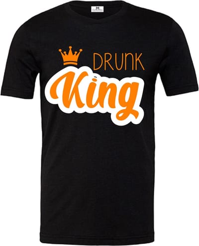 Oranje Koningsdag shirt Heren | Oranje Kleding | WK Feestkleding-Drunk King | Maat S