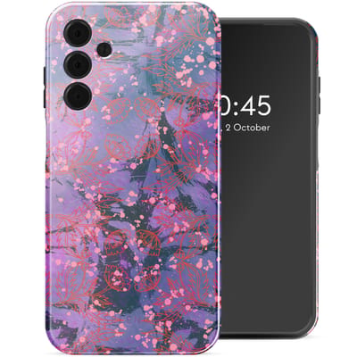 Selencia Hoesje - Geschikt voor Samsung Galaxy A15 (4G) / A15 (5G) - Backcover - Fresh Paint Flower Orange