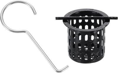 Allecta - Haarzeef van 304 roestvrij staal met hefhaken voor badkamer en keuken - zwart - haar- en vuilvanger.