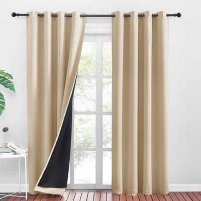 Dailygoods- Gordijnen 100% Verduisterend - Gordijnen Kant en Klaar 2 Stuks - Isolerende Thermische Gordijnen - 140x240cm - Zacht Polyester - Metalen Oogjes - Verduisteringsgordijnen
