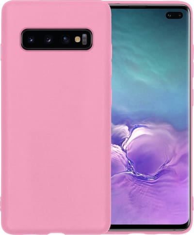 Hoesje - Geschikt voor Samsung Galaxy S10 - Sterk & Shockproof - Hoes Cover - Siliconen Case - Telefoonhoesjes - Roze