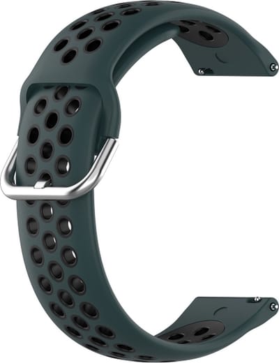 Siliconen bandje - geschikt voor Samsung Gear S3 / Galaxy Watch 3 45 mm / Galaxy Watch 46 mm - donkergroen-zwart