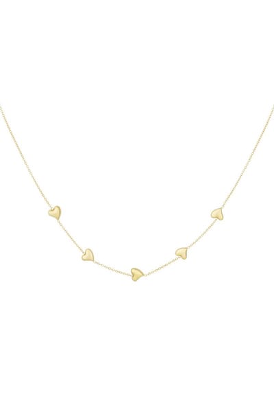 Sweet Love ketting- Hartjes- Liefde - Goud - Hart - Cadeau - Valentijn - RVS - Stainless Steel - ketting - sieraden - sieraad