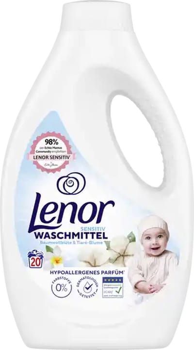 5 x Lenor Vloeibaar Wasmiddel - Sensitive Katoenbloesem - 5 x 20 Wasbeurten