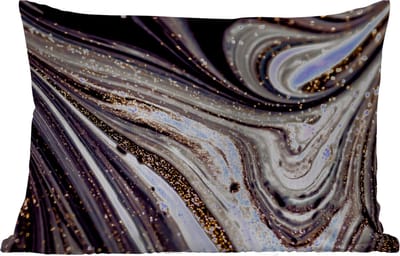 Buitenkussens - Tuin - Marmerlook - Zwart - Goud - Wit - Glitter - Marmer - 50x30 cm