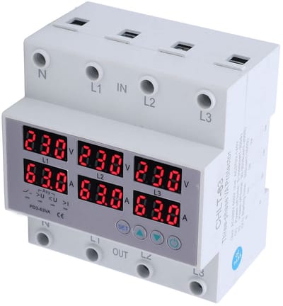 Store_7 - Driefasige Voltmeter - Digitale Voltmeter - Overspanningsbeveiliging - Compact Formaat - AC 390-500V - Veilig en Betrouwbaar - Geschikt v...