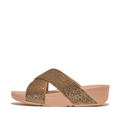 FitFlop FitFlop Lulu Cross Slide - Glitterball oud goud GOUD - Maat 36
