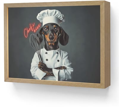 Wandlamp 40x30 cm - Oplaadbaar - Quote - Neon - Hond - Kokskleding - Wandlampen binnen woonkamer - Slaapkamer lamp - Decoratieve nachtlamp - Vloerlamp draadloos