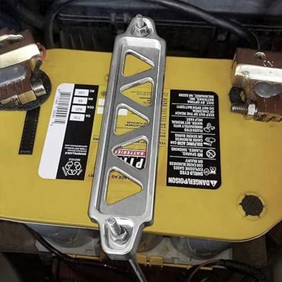 Accu Fixatie Beugel Houder, Auto Accuhouder Kit met 10 inch J Bouten, Aluminiumlegering Accu Fixatie Montagebeugel, Accubak Blue