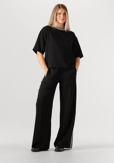 Catwalk Junkie Top With Strass Detail Tops & T-shirts Dames - Shirt - Zwart - Maat 36