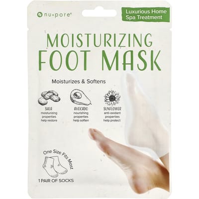 Nu-Pore, Hydraterend Voetmasker, 1 Paar white