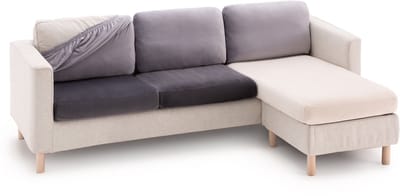 Belmarti Bellagio velvet stretch zit- en rugkussenhoes 90-120 cm - Grijs