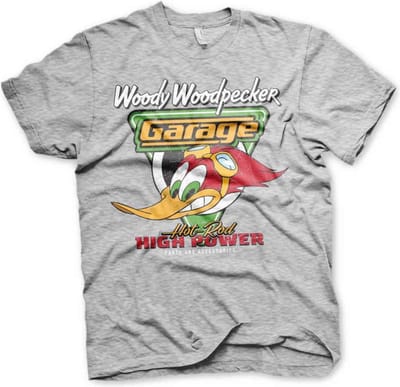Woody Woodpecker Heren Tshirt -S- Garage Grijs