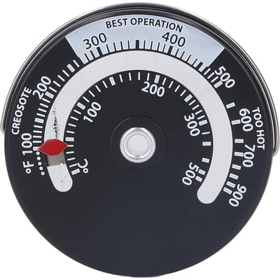 Magnetische Kachelthermometer 0‑500 celsius Wijzerplaat van aluminiumlegering Hoge Nauwkeurigheid Thermometer Meter voor Open Haard white
