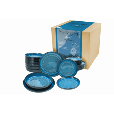CREATABLE Serviesset Nordic Fjord (18-delige bordenset, blauw)