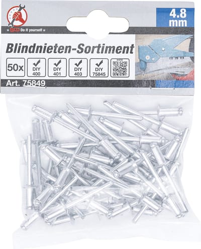 BGS Popnagel assortiment Ø 4,8 mm, 50 delig
