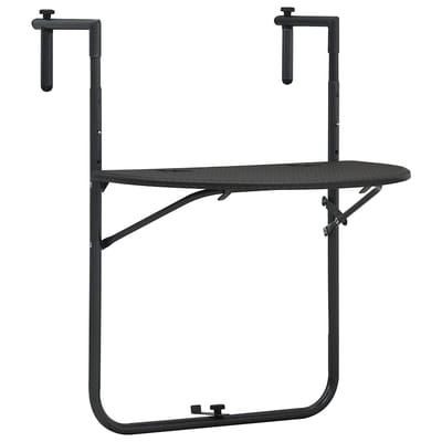 vidaXL - Balkontafel - hangend - 60x64x83,5 - cm - rattan-look - kunststof - bruin