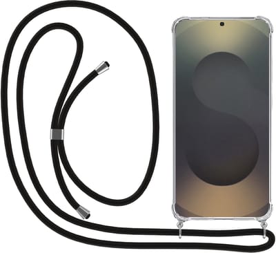 Smartphonica Telefoonhoesje Geschikt voor Samsung Galaxy S25 Ultra met Koord en Stootrand - TPU Backcover Shockproof met Lanyard - Transparant geschikt voor Samsung Galaxy S25 Ultra