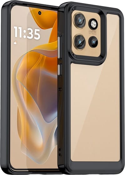 Coverup Hoesje - Geschikt voor Motorola Edge 50 Neo Hoesje - Coverup Transparant ShockProof TPU Back Cover - Zwart