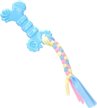 Nobleza Hondenspeelgoed Puppy - Kauwspeelgoed met Flos en Lint - Puppyspeeltje - Blauw