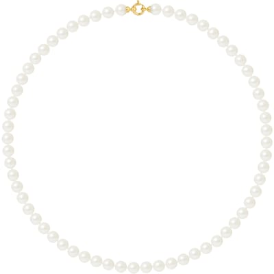 Rank prinses ketting Zoet Water kralen rond 78mm White sluiting Luxe 18K Yellow Gold
