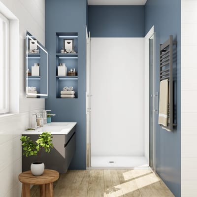 Douchedeur dubbele pendeldeur 80x195cm niche 6mm gehard glass easyclean glanzend chroom aluminium profiel