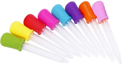 Druppelflesjes voor kinderen – Kunststof pipetten – Snoep en handwerk – Set van 8 stuks (8 kleuren)