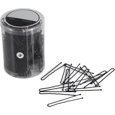 300PCS Fashionable Wavy Thin U shaped Clip Pins Grips Hairdressing Styling DIY Tools(Black S) L zwart