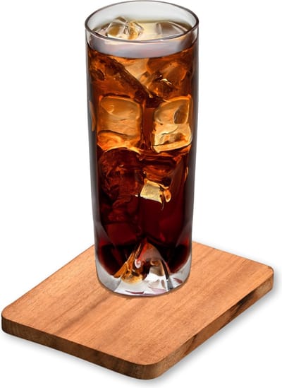 Kesper onderzetters voor glazen - 16x - luxe acacia hout - D10 cm - bruin - gelakt - modern en klassiek