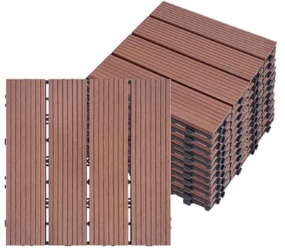 Terrastegels WPC - Balkontegels kliksysteem - Buiten vloeren - Duurzaam houtcomposiet - 30x30 cm per tegel - Bruin