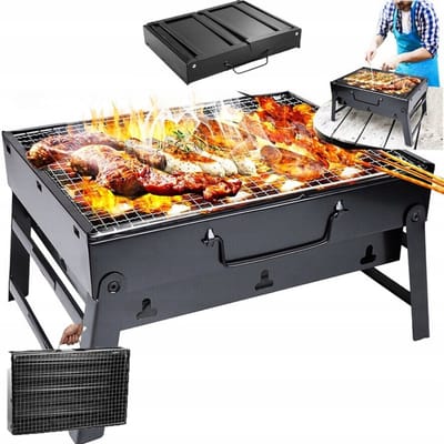 Draagbare Koolgrill in Kofferformaat - Opvouwbaar en Ideaal voor Camping