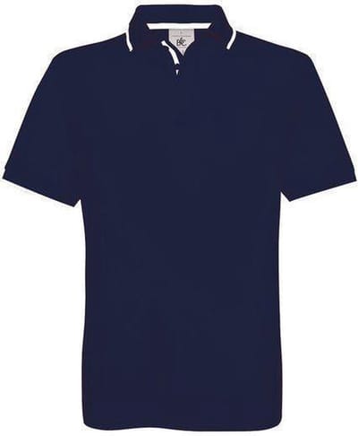 Polo B&C Safran Sport Kleur Navy/White, Maat S