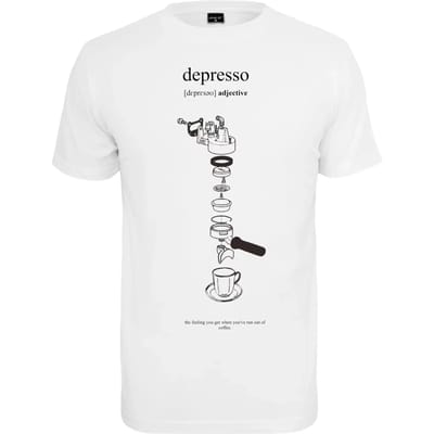 Mister Tee - Depresso Heren T-shirt - S - Wit
